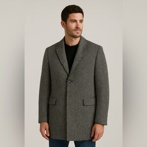 Braveman Men's Gray Herringbone Blazer/ Coat Size M